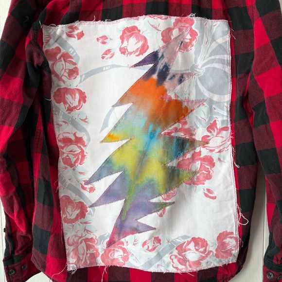 Grateful Dead Upcycled Flannel Shirt - Picture 2 of 7